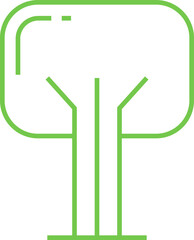 Tree Line Icon Illustration