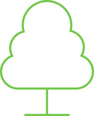 Tree Line Icon Illustration