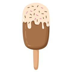 Ice cream chocolate stick illustration