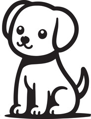Dog silhouette vector art illustration 