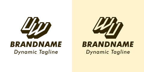 Obraz premium Letters UW and WU 3D Monogram Logo, Suitable for business with UW or WU initials