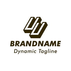 Letters UU 3D Monogram Logo, Suitable for business with UU initials