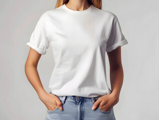 White female t-shirt mockup