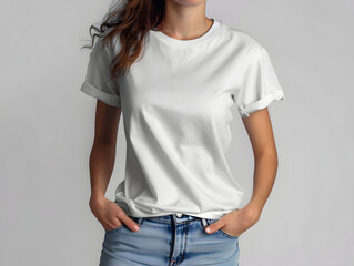 White female t-shirt mockup