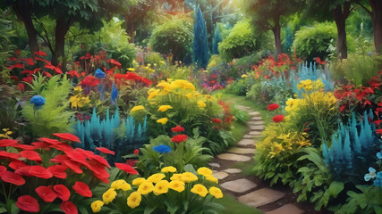 Fototapeta premium flowers in the garden beautiful place 