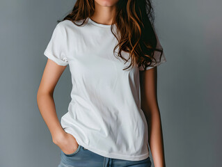 White female t-shirt mockup