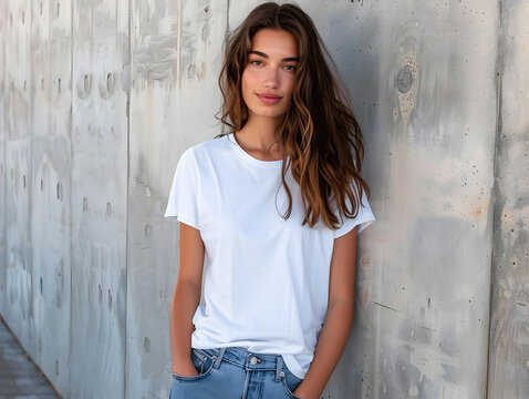 White female t-shirt mockup