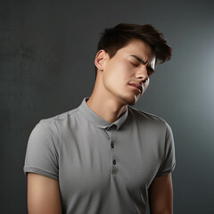 Fototapeta premium A man's face with worry and expression a heavy burden of anxiety and dejection