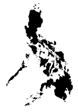 philippines map silhouette on transparent background