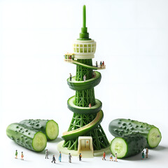 きゅうりの巨大タワー