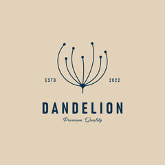 dandelion flower logo icon minimalist vector illustration design template