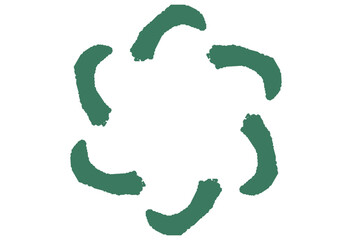 筆タッチの花のようなフレームイラスト