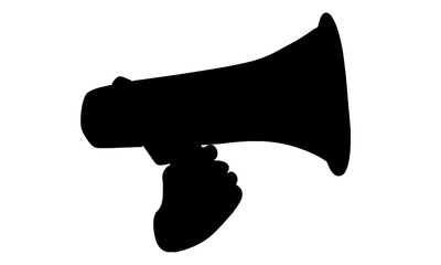 silhouette of hand holding megaphone