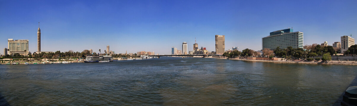 Cairo, Egypt - 05 Mar 2017. Center of Cairo on Nile river, Egypt