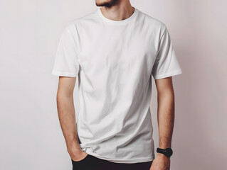 White male t-shirt mockup