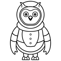 Cosmic owl in astronaut suit - Vector design and illustration - Digital vector - Latest vector - Premium Victor