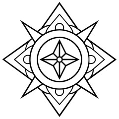 Mystical rune arts design black and white symbol - Vector design and illustration - Digital vector - Latest vector - Premium Victor