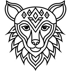Tribal animal patterns wolf head mascot - Vector design and illustration - Digital vector - Latest vector - Premium Victor