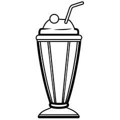Retro dinner milkshake - Vector design and illustration - Digital vector - Latest vector - Premium Victor