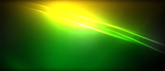 Neon glowing circle rays, light round lines in the dark, planet style neon wave lines. Energetic electric concept design for wallpaper, banner, background