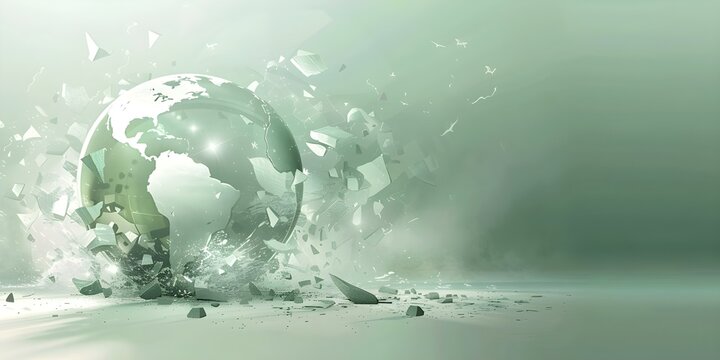 Global economic crisis causing recession illustrated in graphic design. Concept Economic Crisis, Recession, Graphic Design, Global Impact