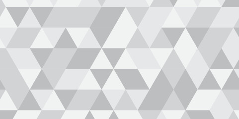 Obraz premium Abstract geometric white and gray background seamless mosaic and low polygon triangle texture wallpaper. Triangle shape retro wall grid pattern geometric ornament tile vector square element.