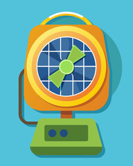 This fans compact size and solarpowered capabilities make it a great addition to emergency kits or disaster preparedness supplies.. Vector illustration