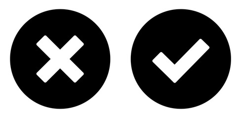 Obraz premium simple icon vector of tick and cross symbol. Yes, no, Correct, Wrong