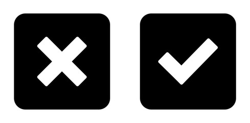 Fototapeta premium simple icon vector of tick and cross symbol. Yes, no, Correct, Wrong