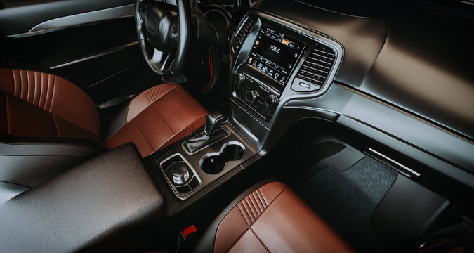 Interior image of a personal car. 3d, rendering, illustration,