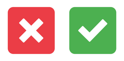 simple icon vector of tick and cross symbol. Yes, no, Correct, Wrong