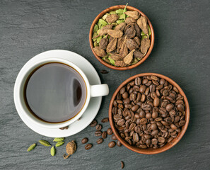 Cardamom Coffee, Cardamon Drink, Black Coffee with Kardamon, Cardamum Spice Beverage, Natural Tonic