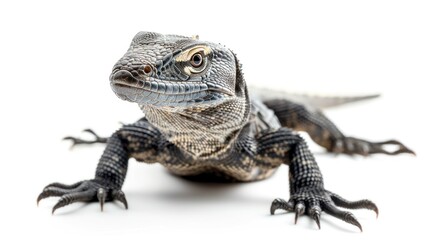 Obraz premium Monitor lizard isolated white background