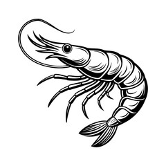 Shrimp silhouette vector illustration design