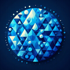 青い模様の柄の円