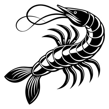 recommend clip art: Shrimp silhouette vector illustration design2