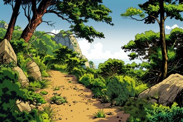 A whimsical and peaceful forest and open area