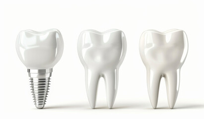 3D realistic illustration of a implant tooths