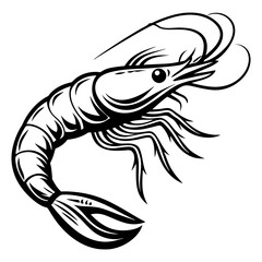 Shrimp silhouette vector illustration design4
