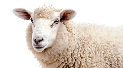 Sheep isolated white background