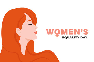 Women's Equality Day. Poster with different women. Female holiday