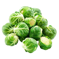 Fototapeta premium fresh Brussels Sprouts isolated transparent background