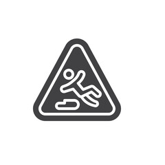 Slippery Surface Sign vector icon