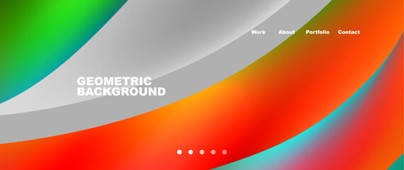 Bright multicolored geometric abstract shapes. Minimal trendy simplicity concept. Modern overlapping forms