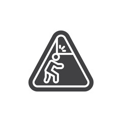 Caution low clearance sign vector icon