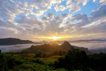 sunrise over the mountains