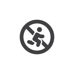 No Run Sign vector icon