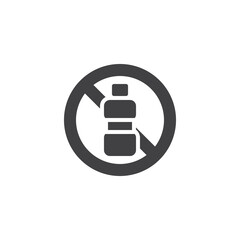 Plastic bottle forbidden vector icon