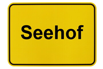 Illustration eines Ortsschildes der Gemeinde Seehof in Mecklenburg-Vorpommern