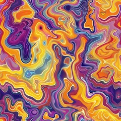 Abstract pattern in the style of psychedelic paintings